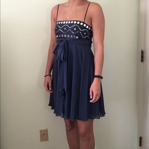 BCBG MaxAzria navy chiffon Prom/formal dress